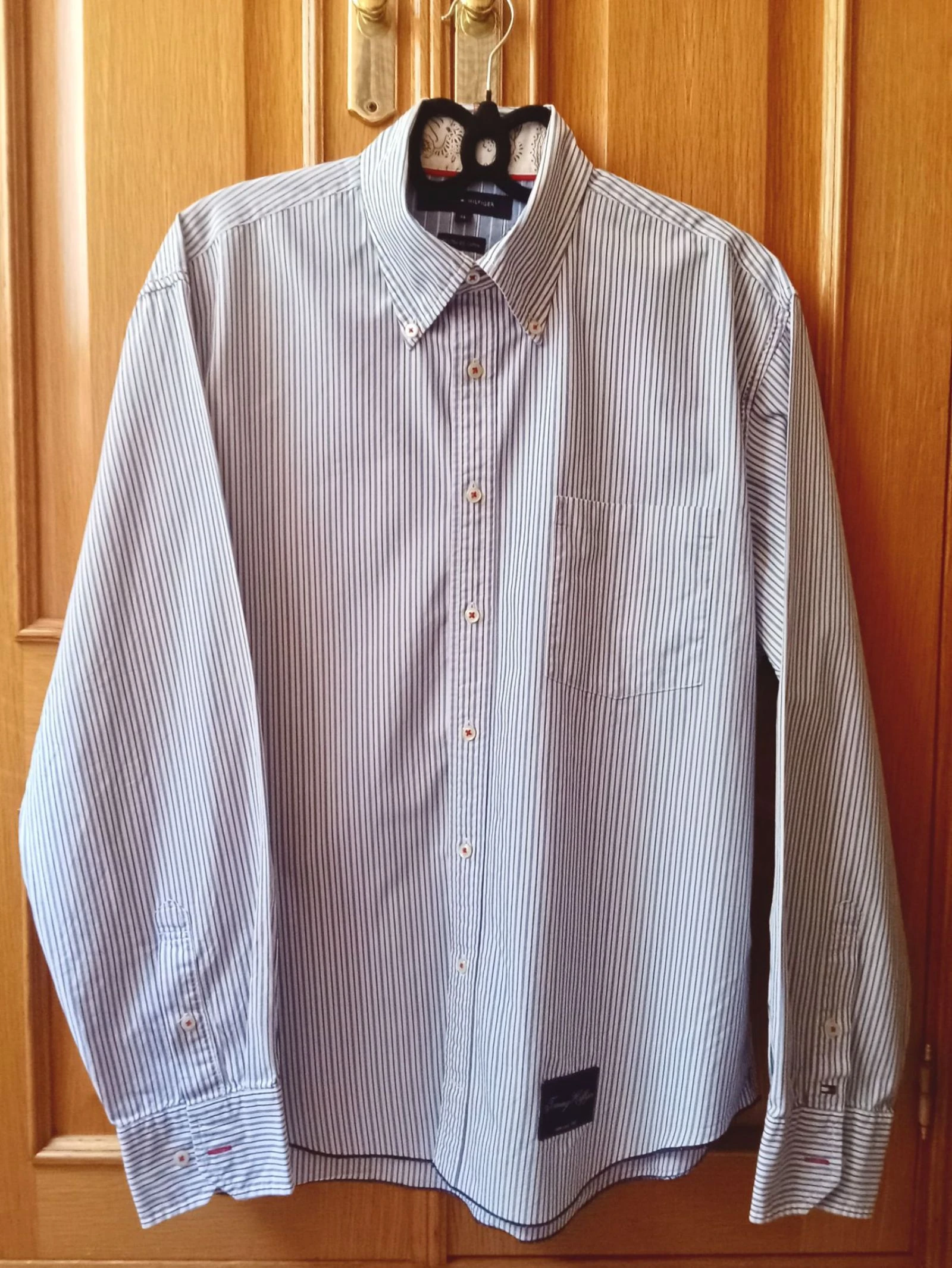 Camisa de hombre rayas azules y blancas talla XL sin estrenar 100% algodón